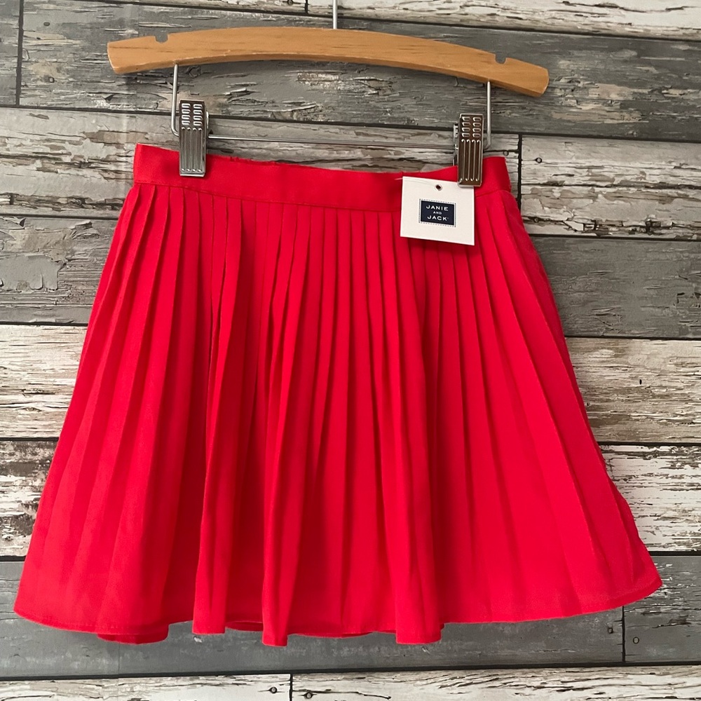 Janie and Jack Red Chiffon Pleated skirt NEW
